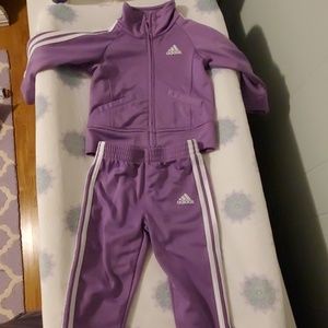 Baby girl lavender Adidas track suit